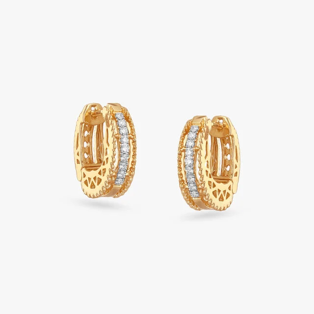 Lattice Luxe Diamond Hoop Earrings