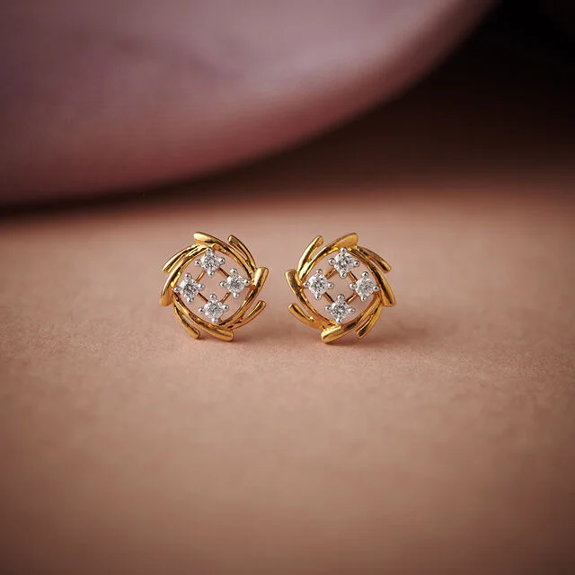 Tiny Radiance Diamond Stud Earrings